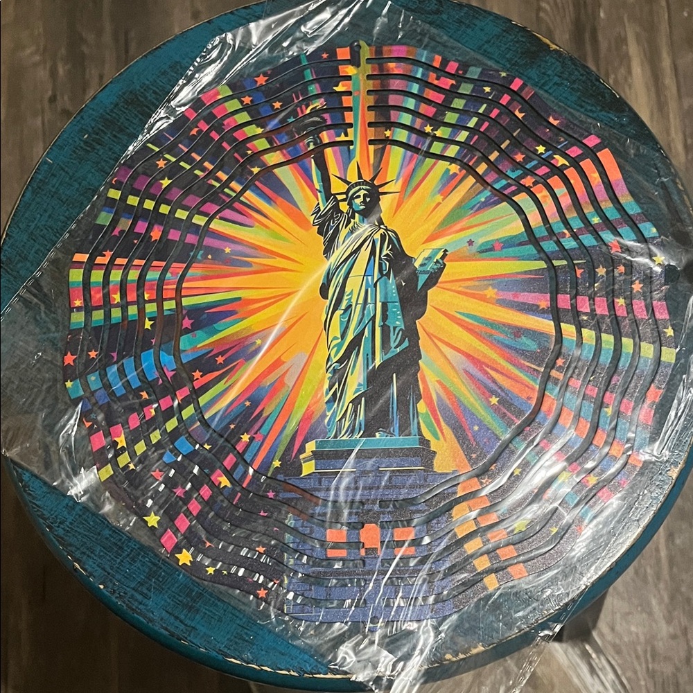 Colorful Statue of Liberty Wind Spinner